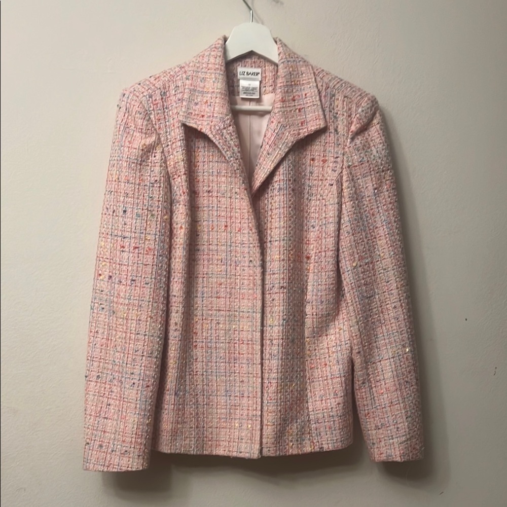 Liz Baker Pink Blazer with Tweed Texture 312